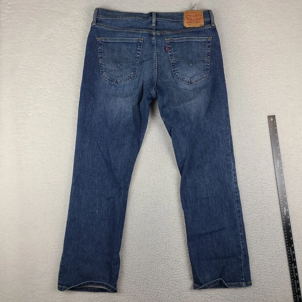 Levi's 559 Jeans Mens 36x30 Blue Relaxed Straight Leg Dark Wash Denim